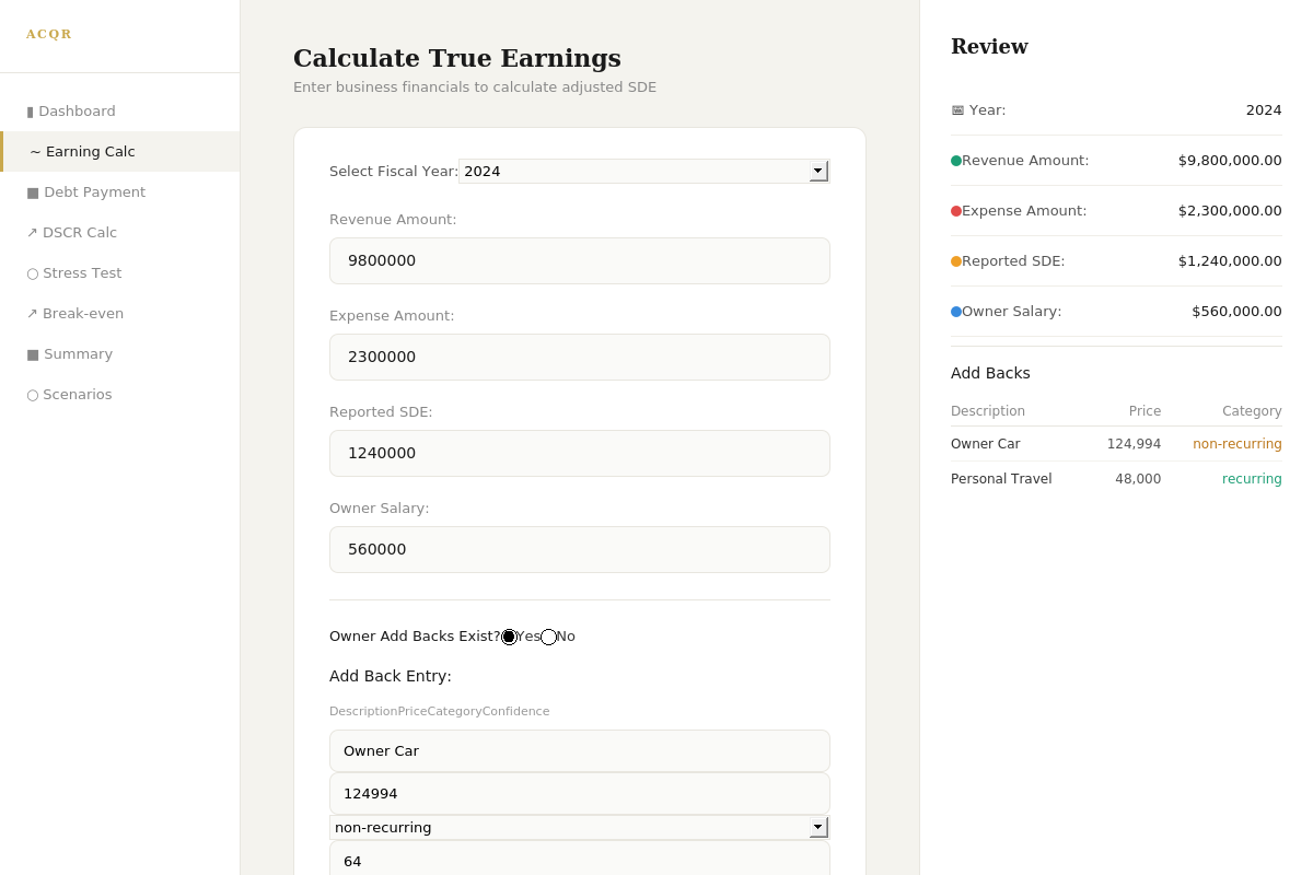 Simple input interface for business buyers